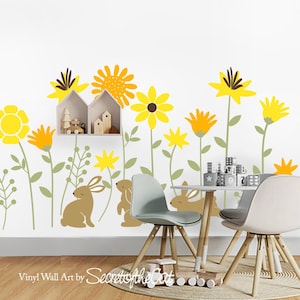 Large Flowers decal, Nursery decals, kids room decals, Patterns Wall Decal, Vinyl Wall Decals, Flower Wall Decals, Floral Wall Decal