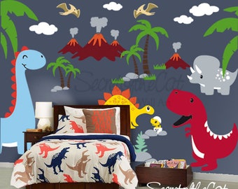 Nursery Wall Decal - Wall Decal Nurseryl - Dinosaurs world decal - custom name - Dinosaurs decal - Wall Decal - Dino decals - Nursery Decor