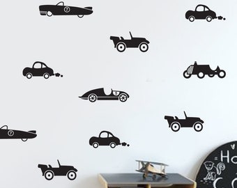 Cars Wall Decals - Vinyl Wall Decals, Wall Decor, Car Wall Decals, Boys Wall Stickers,Nursery Decor, Shapes, Rase Car wall decal - Car