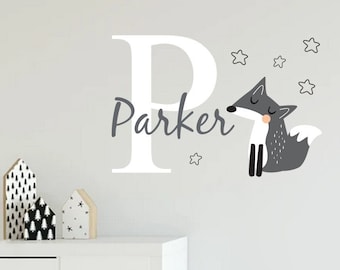 Woodland name Sticker - Names Wall decals -Wall decals nursery - Personalized name decals  - Woodland wall decals- Name sticker for Kids