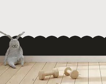 Ausgebogte Wandbordüre, abstraktes Kinderzimmer Dekor, Matte Vinyl Bordüre