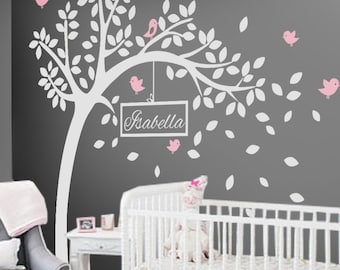 Personalized Tree Wall Decal, Nursery Decor, Vinyl Decals