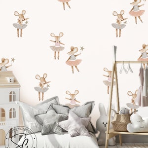 Ballerina Nursery Stickers, Girl Nursery decor, Girl Nursery decals, kids room decor,Woodland Wall Stickers,Peel and Stick, Ballerina decal image 9