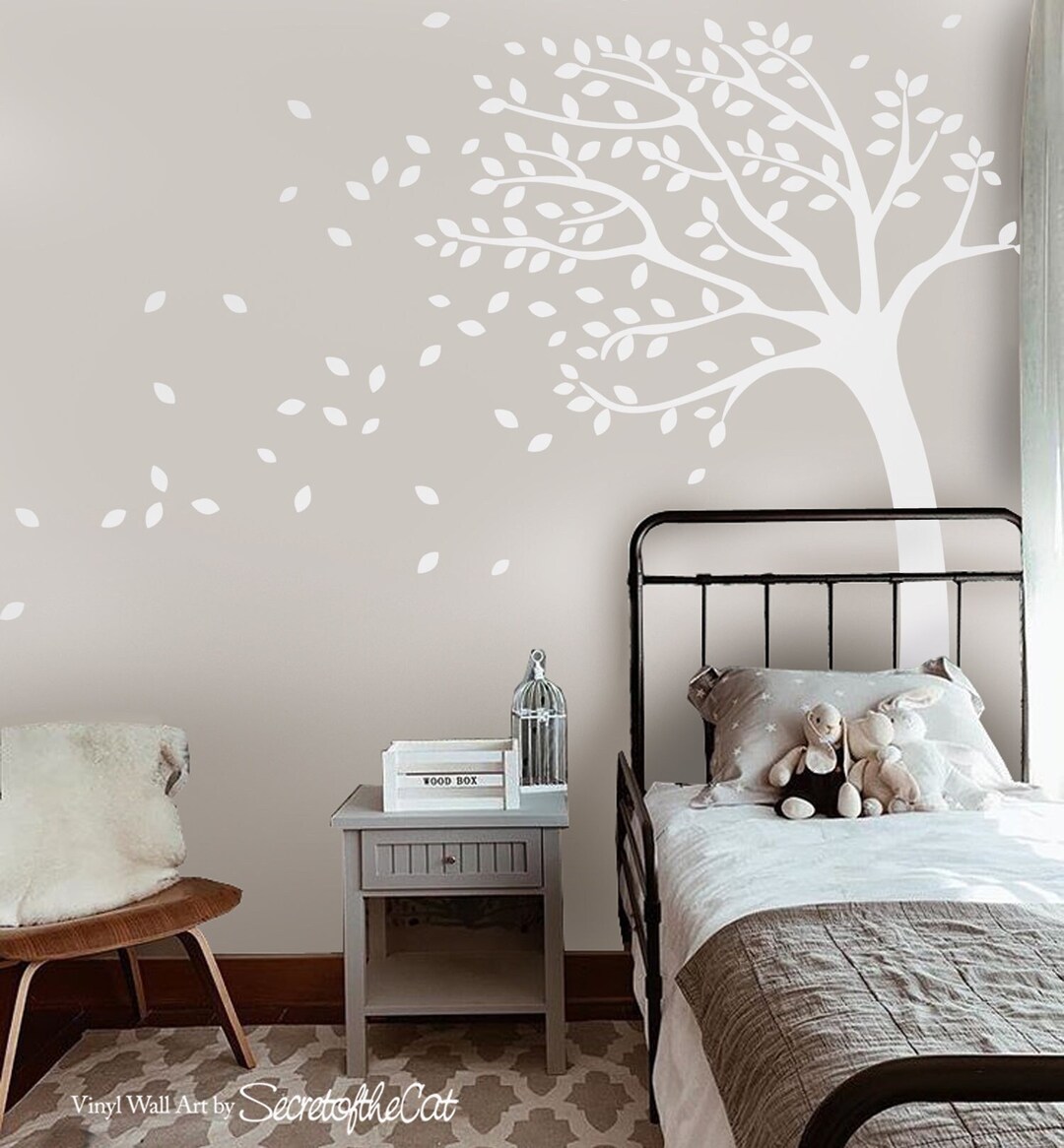 White Tree Wall Decal Wall Decals Nursery Tree Decal Etsy