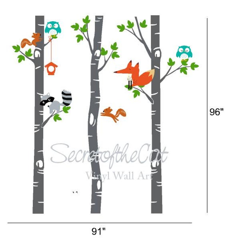 Nursery Wall Decal Wall Decals Nursery Birch Trees With Etsy