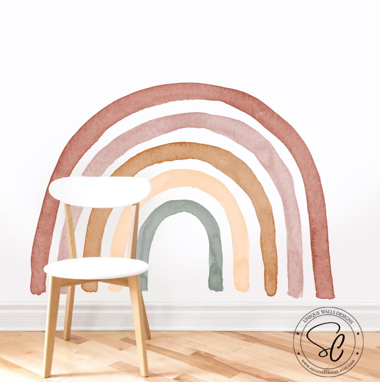 Rainbow Wall Decal, Rainbow Wall Sticker, Peel and Stick Rainbow ...