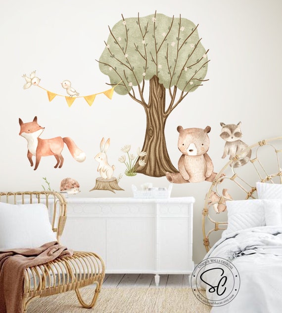 50 Adesivi Animali Del Bosco Per Bambini - Lavabili, Riutilizzabili, Per Decorazione