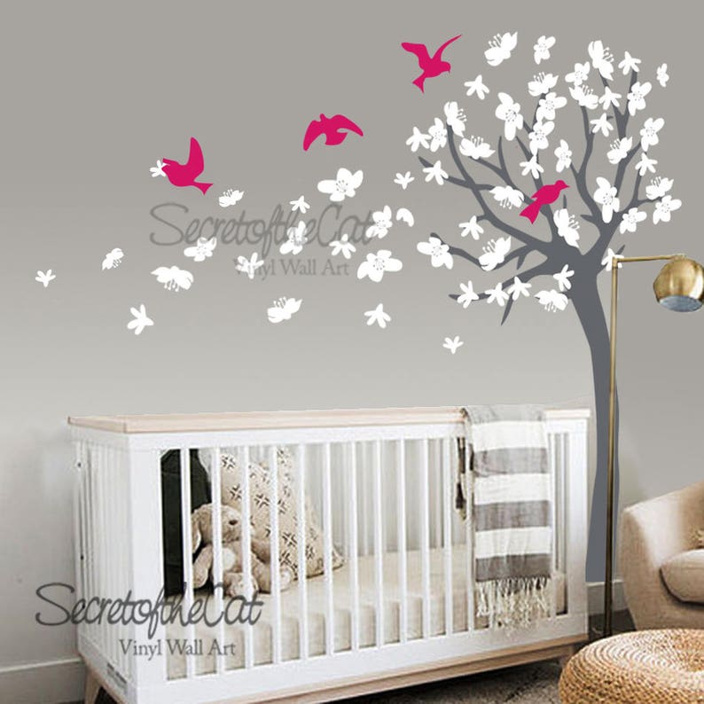Wall Decal Nursery Tree Cherry Blossom Art