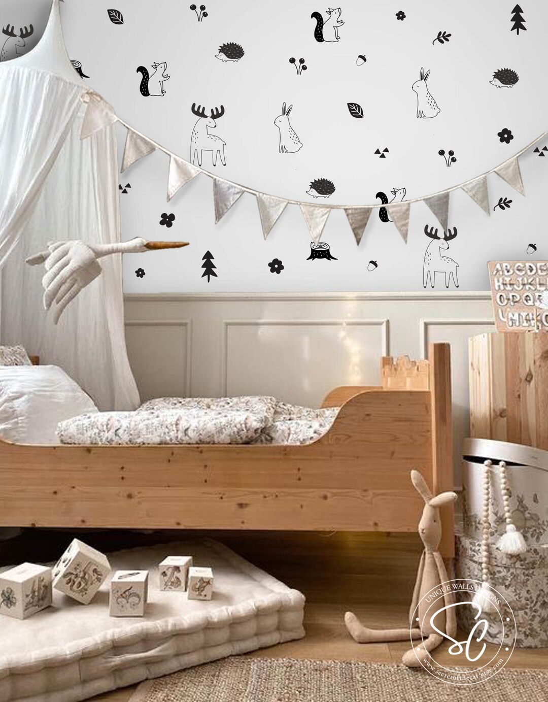 Woodland Wall Decals forest Animals Wall Stickers Nursery Etsy