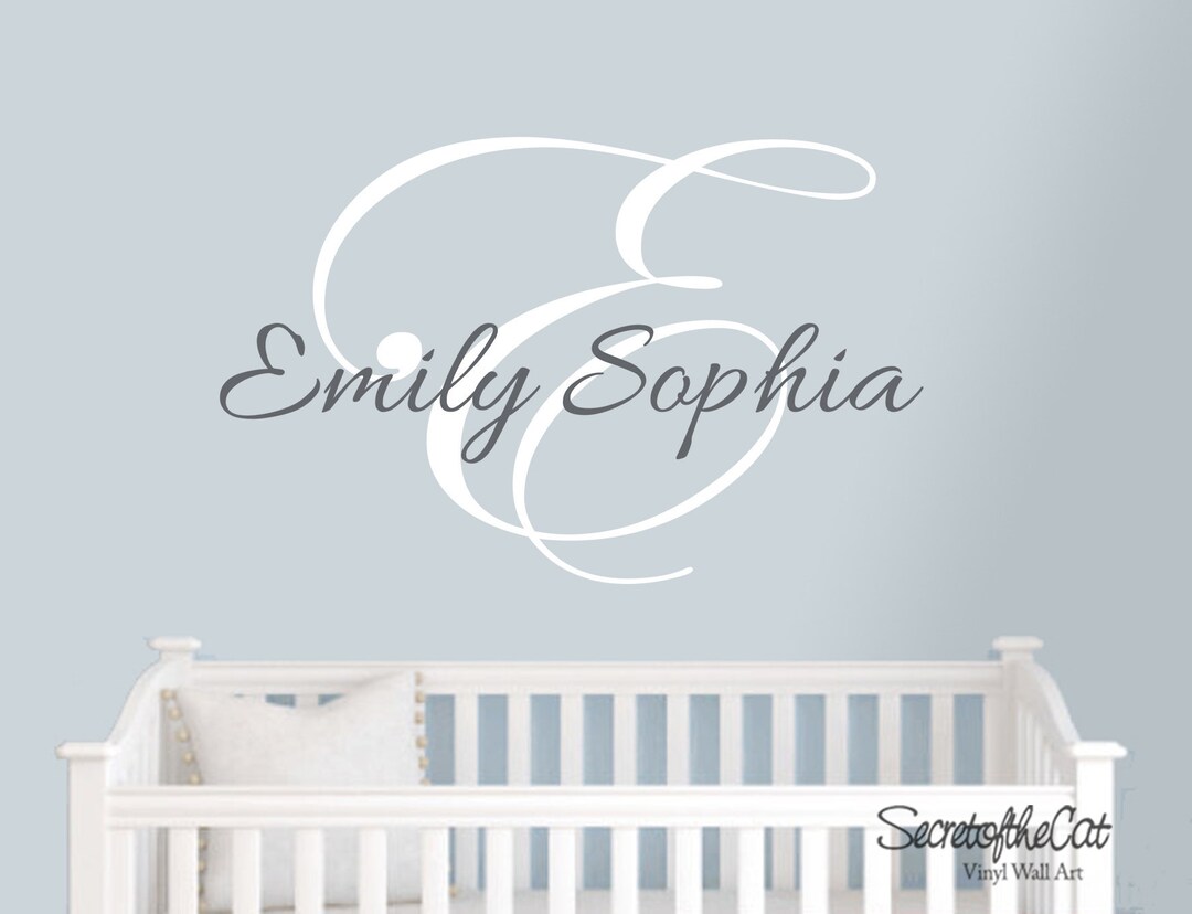 Custom Name Initial Wall Decal – Baby Girl Nursery Decor - Etsy