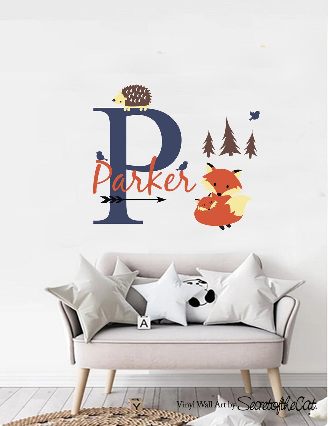 Personalized Wall Decal Names Wall Decals Fox Name Decalwall Decals