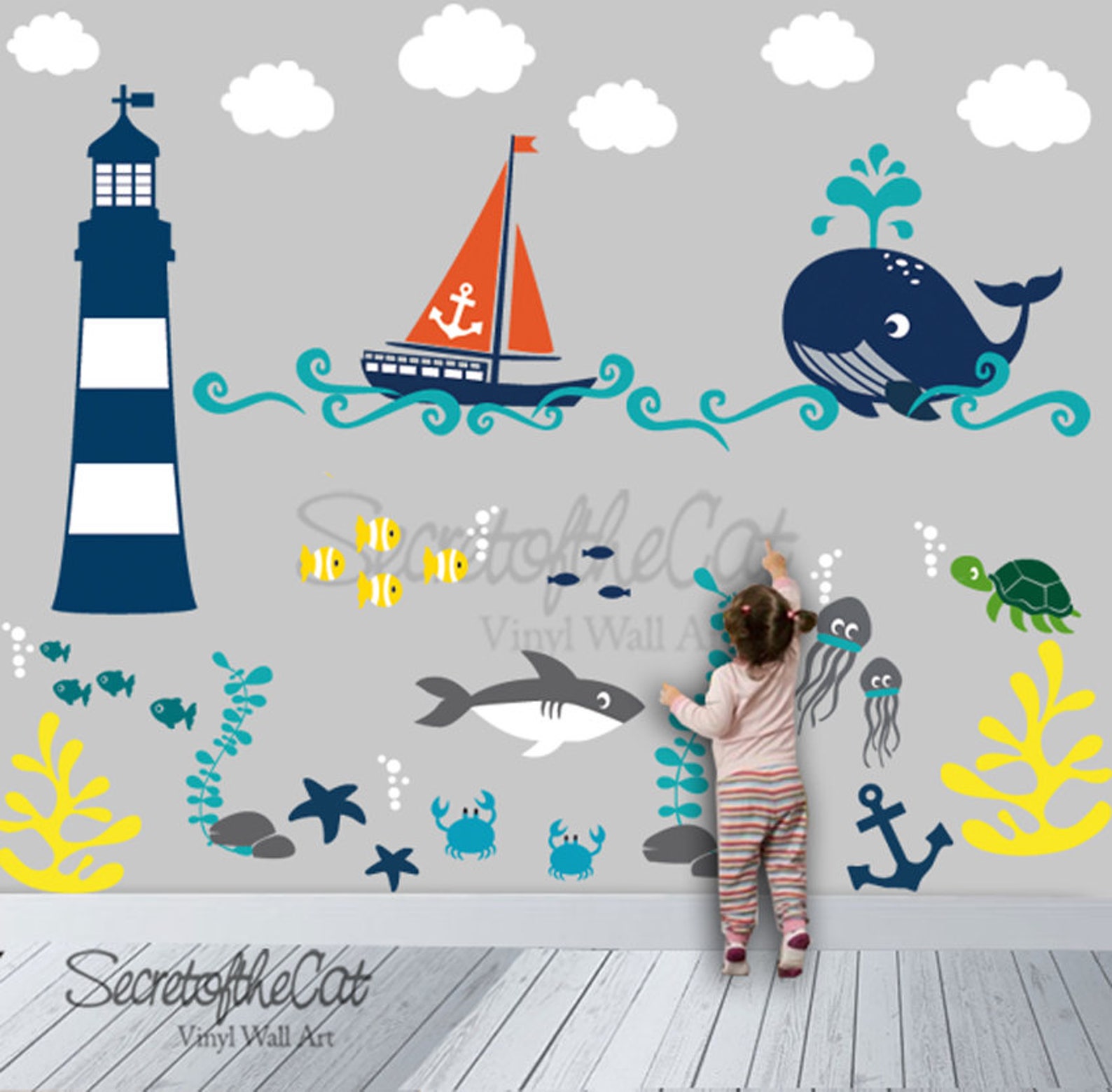 Under the Sea Wall Decal / Sea Wall Decal / Wall Decal Nursery Etsy