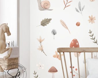 Wald-Wandtattoos fürs Kinderzimmer, Wandaufkleber mit Waldmotiven, Wandtattoos aus Stoff