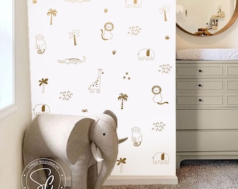 Safari Nursery Wall Decals, Jungle Animals, Playroom Decor