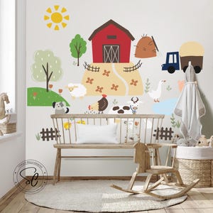 Farm Animals decals, Farm wall decal, farm wall sticker, nursery wall decor, Nursery Art Wall Art, Farm Animals Nursery, sheep pig, chicken