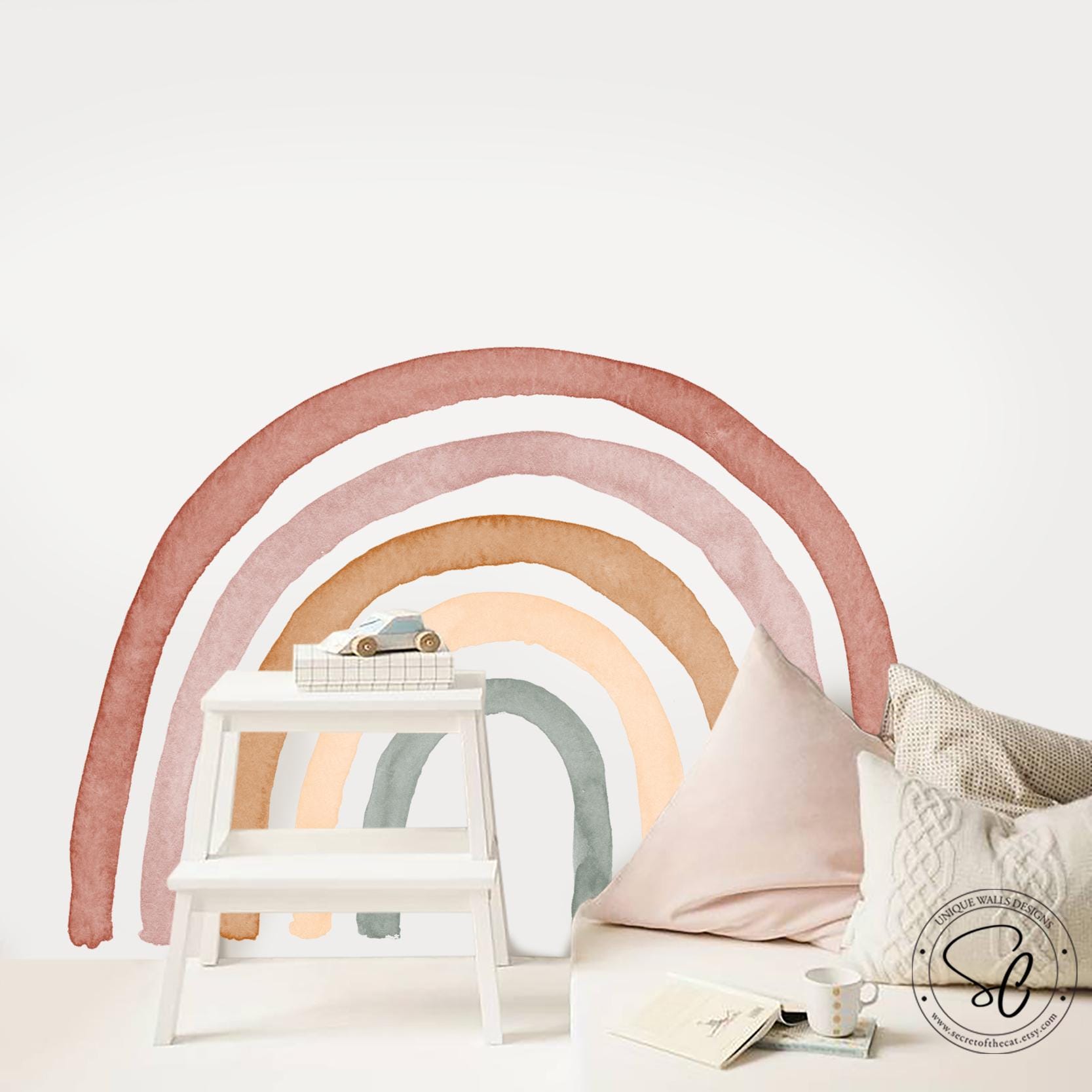 Rainbow Wall Decal, Rainbow Wall Sticker, Peel and Stick Rainbow ...
