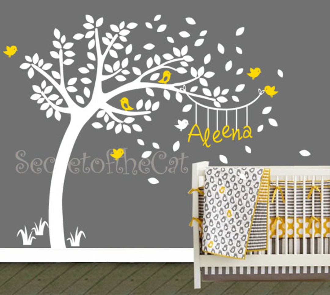 White Tree Decalnursery Wall Decal wall Decals Nursery Etsy