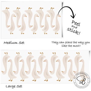 Goose stickers, Geese Kit for Nursery, Geese Wall Decor, Baby Wall Decal, Kids Room Wall Art, Peel and stick decals zdjęcie 4