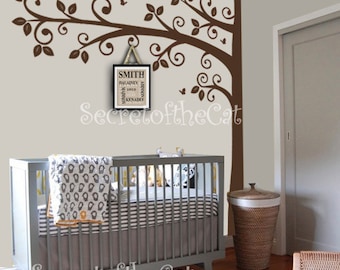 Corner Tree Decal Tree Wall Decal Sticker Wall Decal Swirl Tree