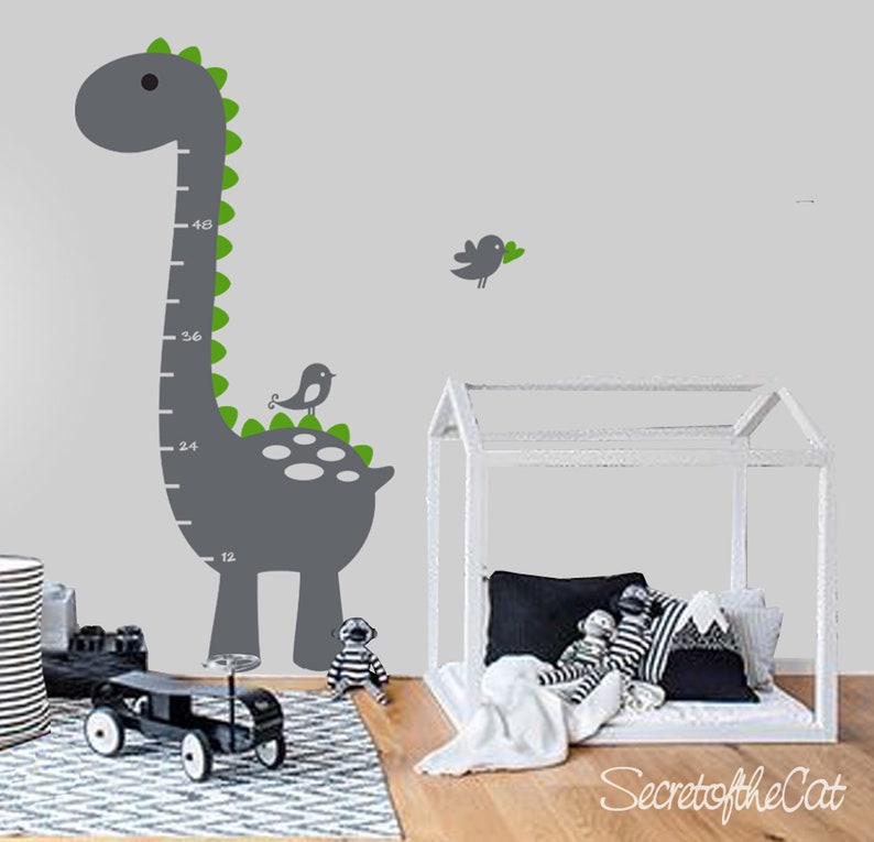 Dinosaur Wall Decals Nursery Decal Kids Growth Chart