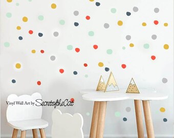 Polka Dot Wall Decals- dots wall decal - Confetti Dots Decals- Nursery decor - Dots set decal - wall decal confetti - Colours dots decals