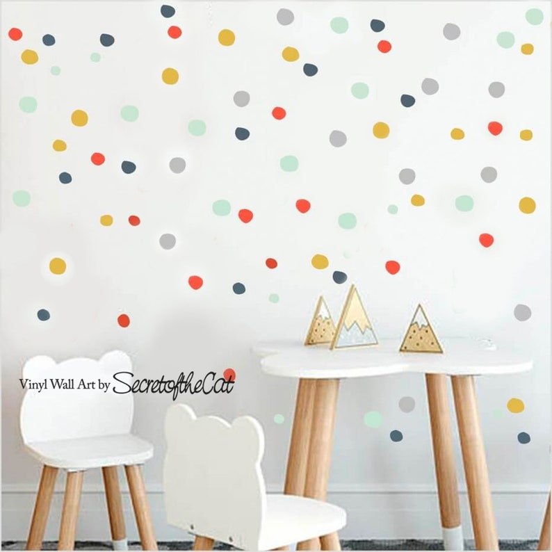 Polka Dot Wall Decals Dots Wall Decal Confetti Dots Decals Etsy