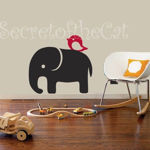 Nursery wall decal, Wall decal Nursery, Elephant wall decal - nursery decal - children decal - jungle decal -bird vinyl decal - wall sticker