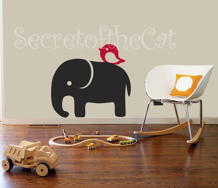 Elephant wall decal nursery decal children decal jungle Etsy