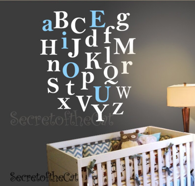 Kids wall decal Wall decal Alphabet Vinyl Wall Decal Etsy