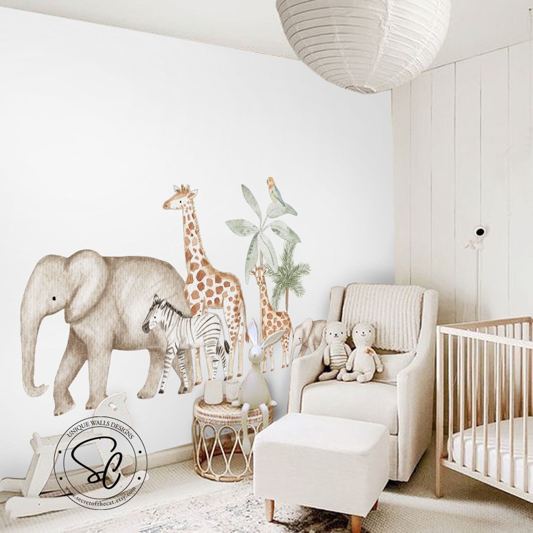 Safari Animals Stickers ,jungle Animals, Nursery Decals, Kids Room ...