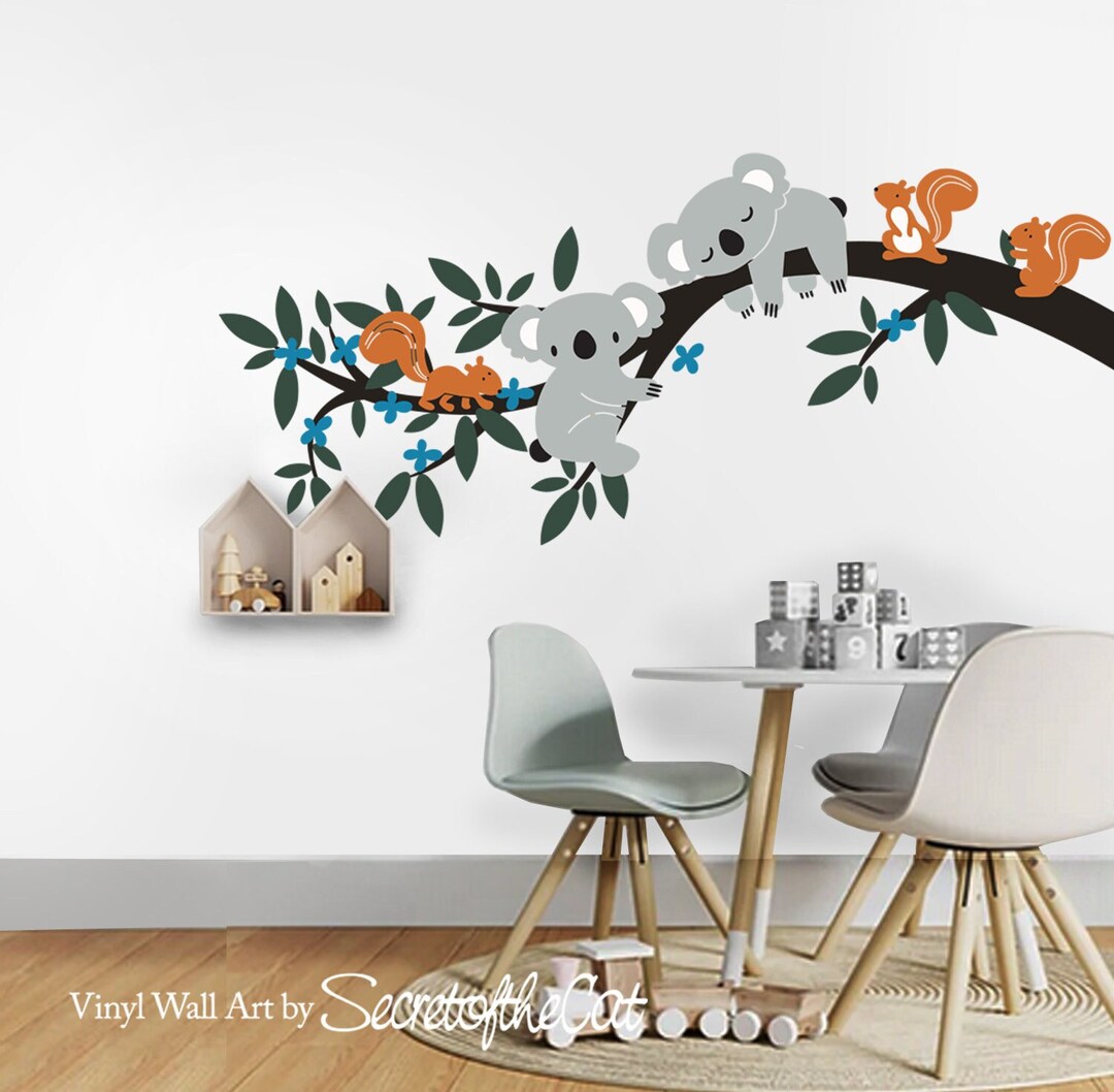 Wall Decals Nursery Tree and Koalas Wall Decal Koala Decal Etsy