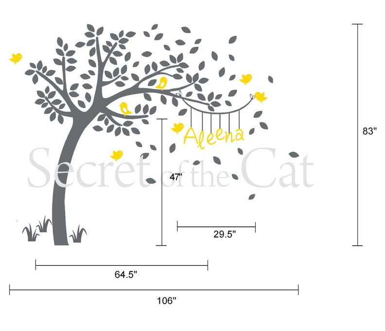 White tree decalNursery Wall Decal Wall Decals Nursery Etsy