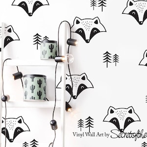 Fox Wall Decals- Woodland Nursery Decals, Fox Decals- Fox wall sticker-Forest Decals- Woodland wall decals- Geometric Decals