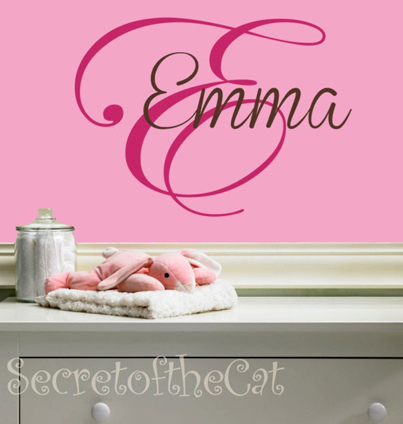 Wall Decal Nursery Name Vinyl Decal Name Monogram Decal Etsy