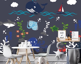 Under the sea wall decal for ocean nursery decor
