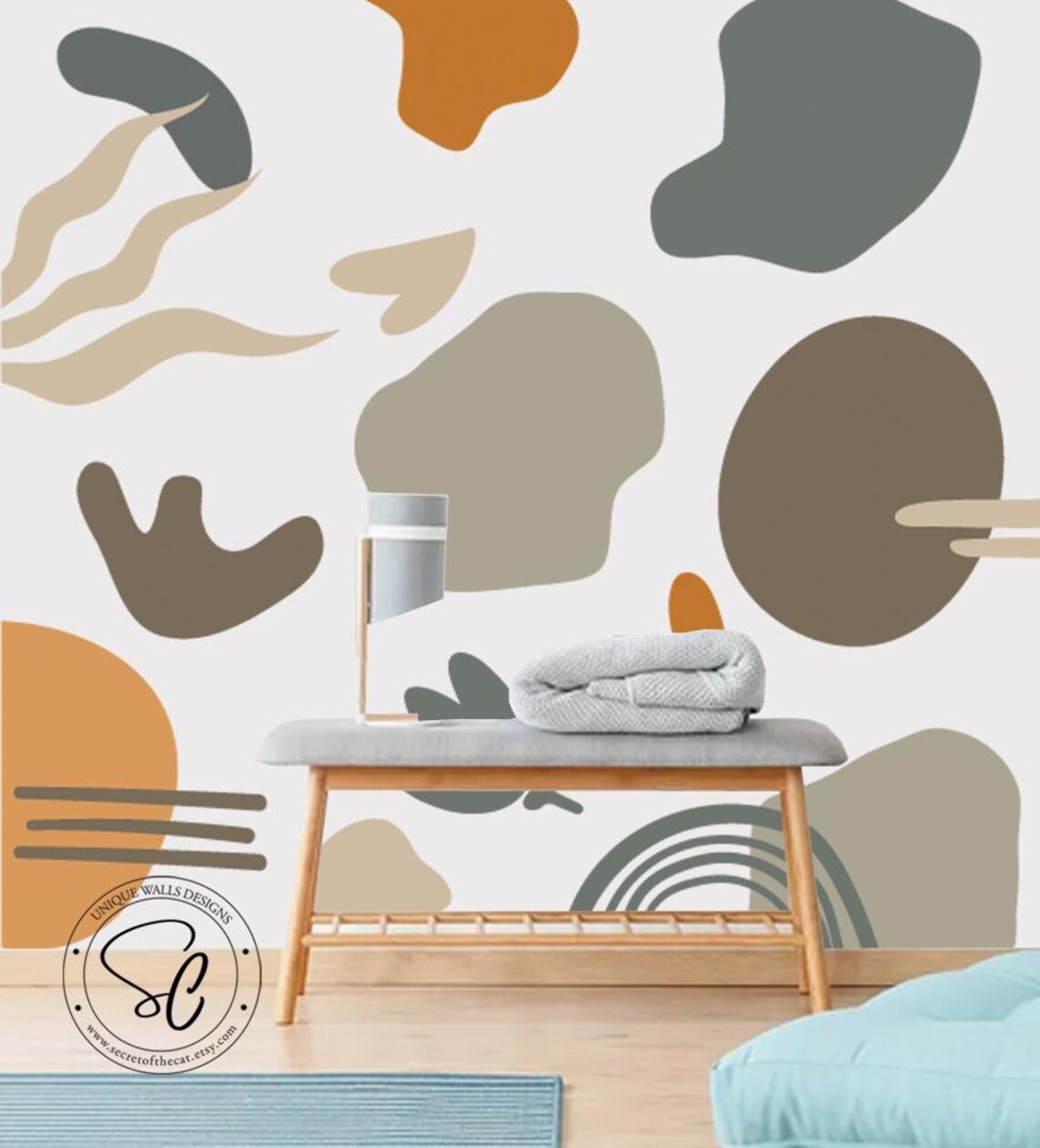 Abstract Decals Geometric Wall Decal Modern Wall Art- Abstract Shapes ...