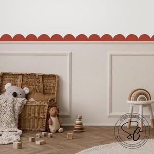 Scalloped Room Border, Abstract shapes wall decal, modern art wall decal, Scallop wall stickers, Nursery Wall Decor, Scalloped Wall Decal