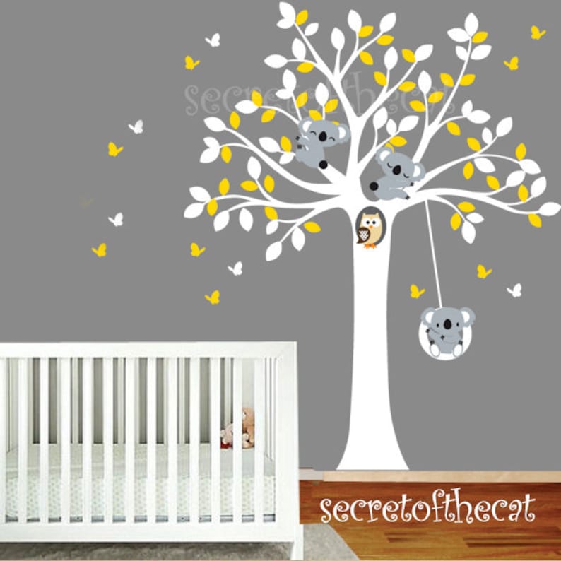 Arbre blanc Decalarbre et koalas Decalmur Stickers Etsy