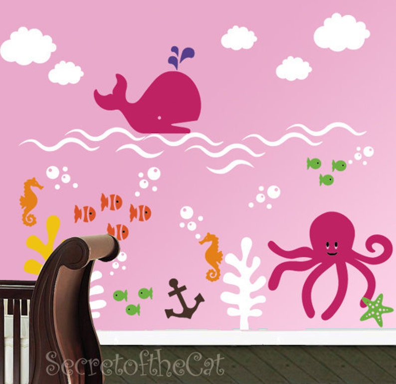Underwater wall decal / wall decal nursery / Underwater Decals Etsy