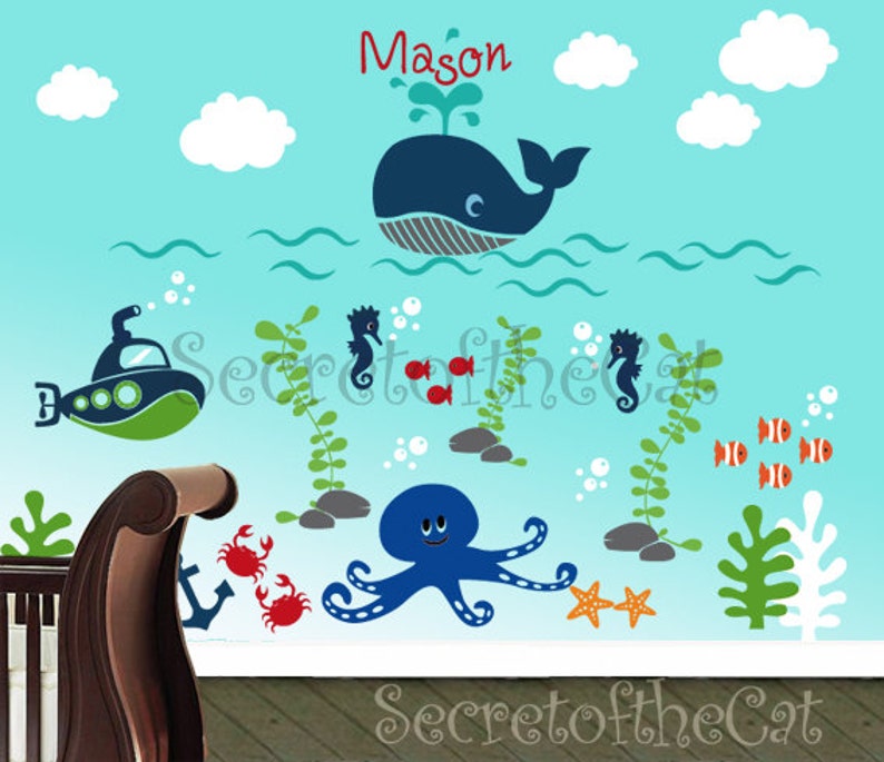Under the Sea Wall Decalwall Decals Nurseryl nursery Wall Etsy