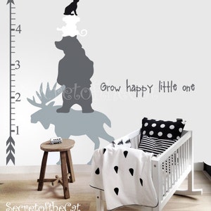Nursery wall decal - Wall Decals Nursery- Kids Growth Chart - Forest animals Growth Chart Decal - Nursery wall decal- Growth Chart Nursery