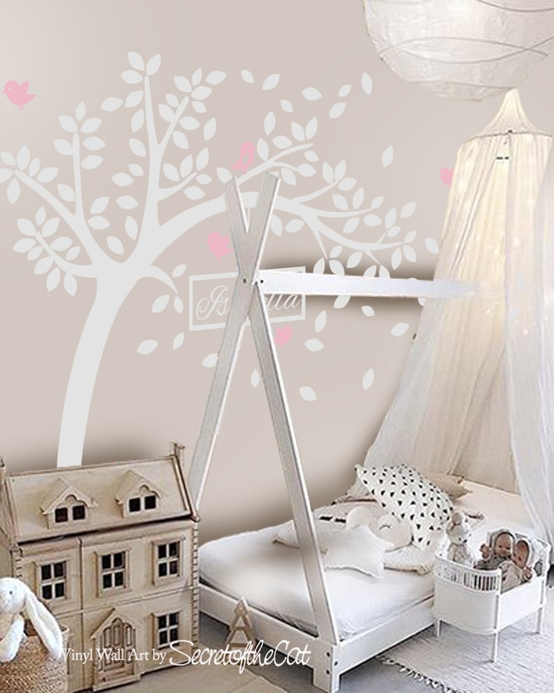 Wall Decal Nurserywall Decals Tree Decal With Namelarge Tree Etsy