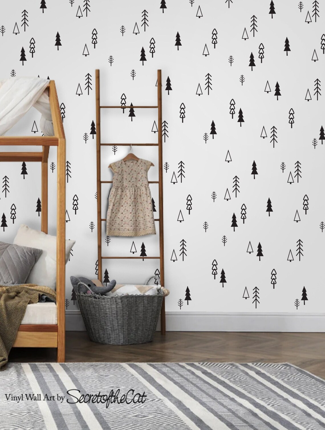 Nursery Decals, Kids Room Decals, Forest Nursery, Mini Pine Tree Wall ...
