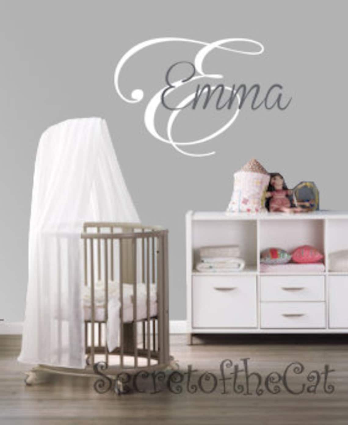 Wall Decal Nursery Name Vinyl Decal Name Monogram Decal Etsy