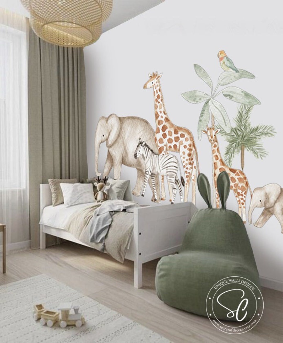 Safari Animals Stickers ,jungle Animals, Nursery Decals, Kids Room ...