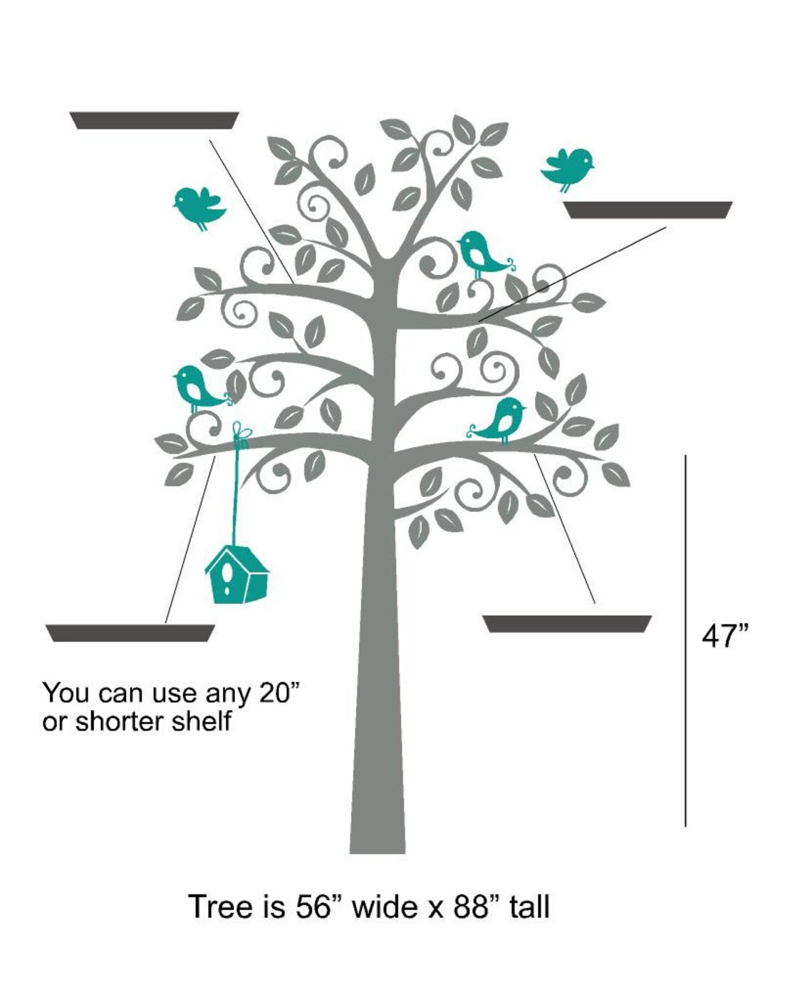 White Tree Decal Nursery Wall Decal Wall Decal Nursery Tree Etsy