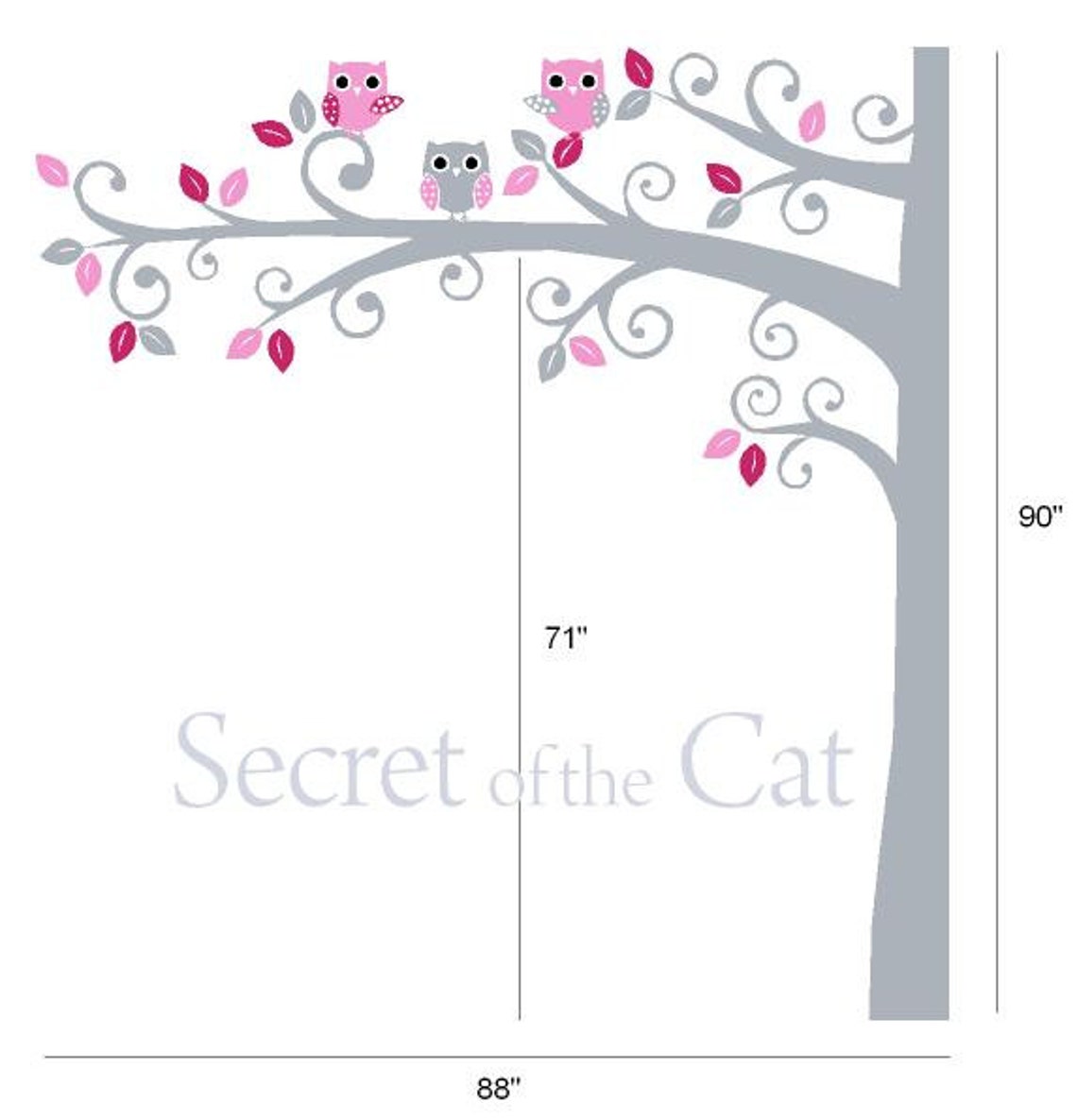 White tree decals Nursery wall decal Wall Decals Nursery Etsy