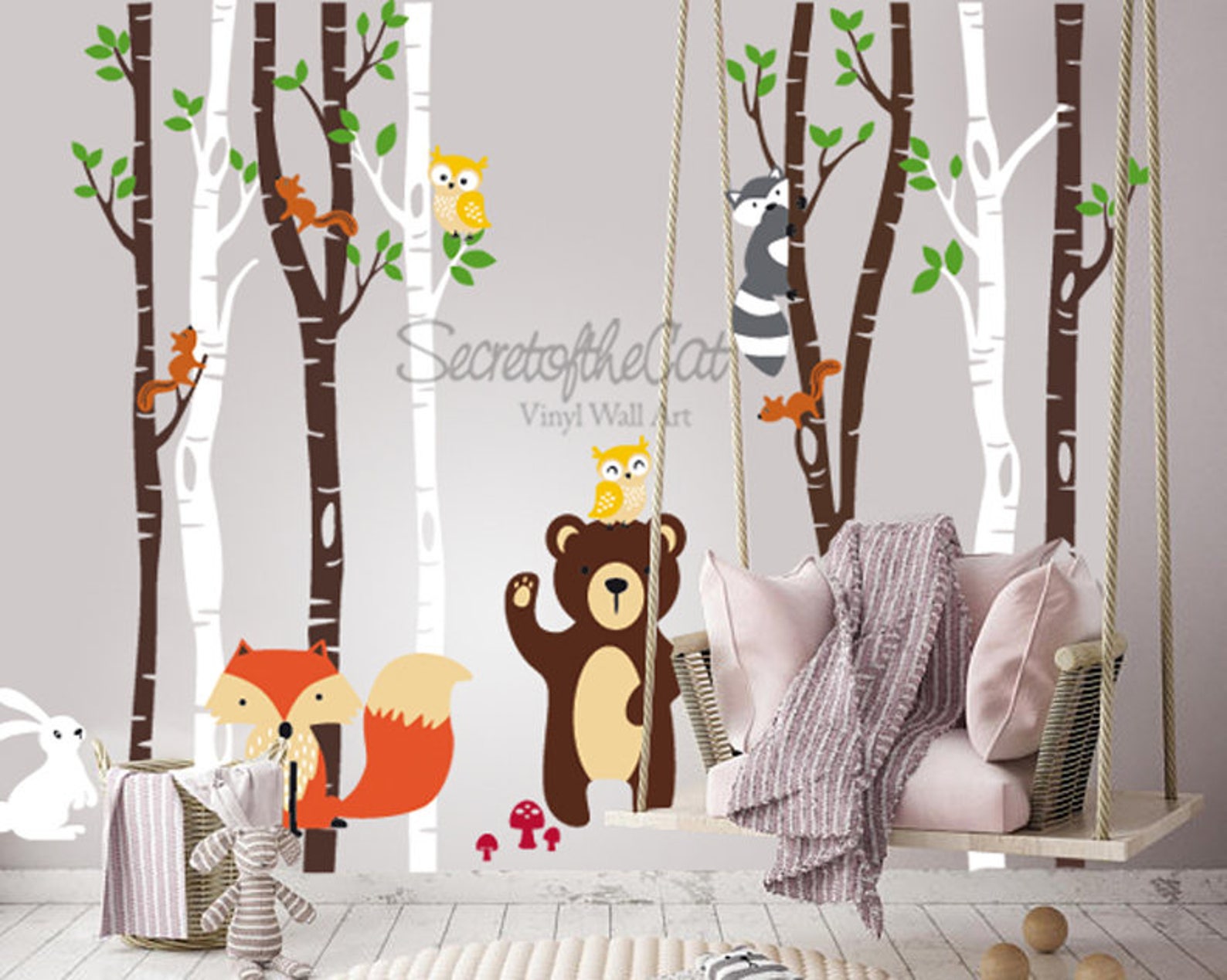 Birch Trees Nursery Wall Decal Wall Decals Nursery Forest Etsy