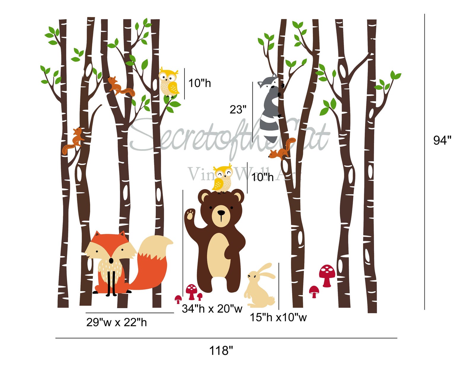 Birch Trees Nursery Wall Decal Wall Decals Nursery Forest Etsy