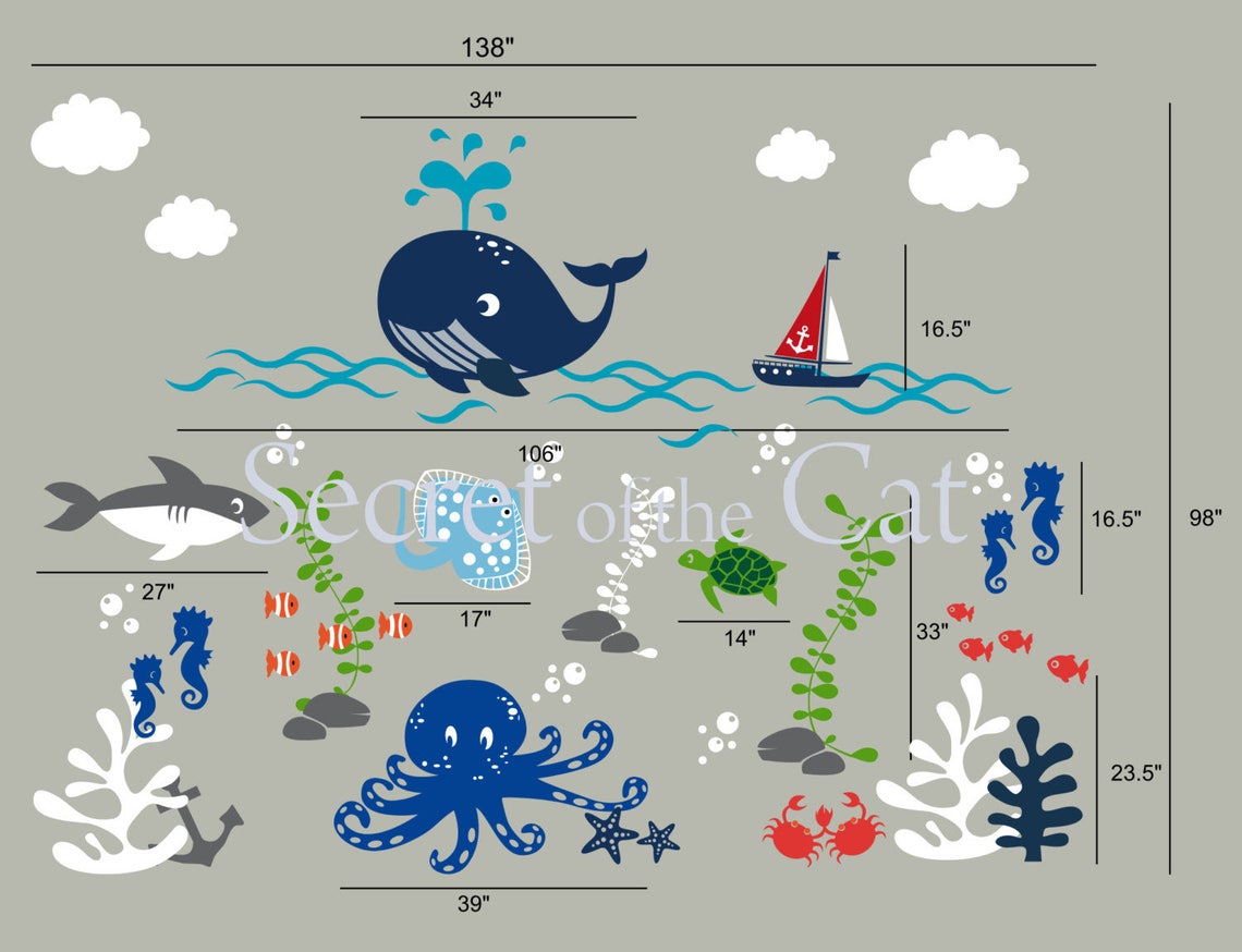 Under the Sea Decal / Under the Sea Decal / Underwater Wall Etsy Canada
